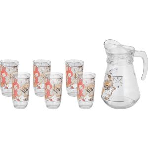 Galaxy Glass Juice with Jug Set, 7 Pieces - Clear