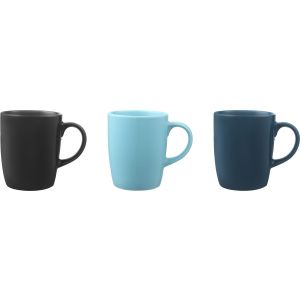 Lotus Dream Porcelain Mug Set, 3 Pieces, 300 ml - Multicolor