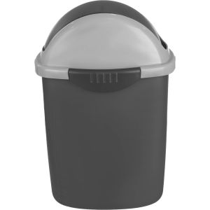 Max Plast Plastic Trash Bin, 7 Litre - Dark Grey