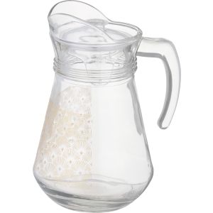City Glass Flask, Acrylic Lid, 1350 ml - Clear Gold