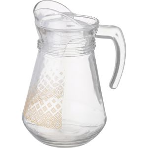 City Glass Flask, Acrylic Lid, 1350 ml - Clear Gold