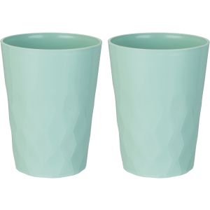 Elite Plastic Cups Set, 2 Pieces, 300 ml - Light Green