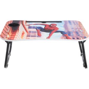 Al Alamiya 3D Wooden Laptop Table with Metal Legs, Easy to Fold, 60×40 cm - Multicolor