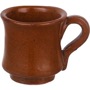Pottery Coffee Mug, 6×7 cm - Brown