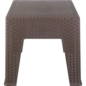 ترابيزة بلاستيك راتان، 40×40×40 سم، 2.2 كجم - بني