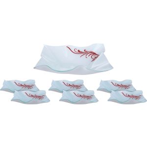 Arco Glass Arcoprex Dessert Bowl Set, 7 pieces - White Red