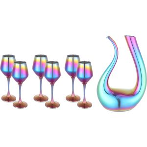 Snabel Glass Juice with Bottle Set, 7 Pieces - Multicolor