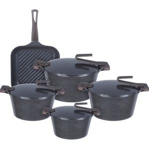 Pyrex Granite Pots Set, 9 Pieces - Navy