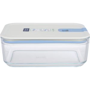 Neoflam Glass Food Keeper, Silicone Lid, 1100 ml - Clear Off White