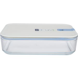 Neoflam Glass Food Keeper, Silicone Lid, 2300 ml - Clear Off White