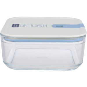 Neoflam Glass Food Keeper, Silicone Lid, 1100 ml - Clear Off White