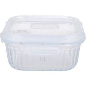 Neoflam Square Glass Food Keeper, Silicone Lid, 800 ml - Clear