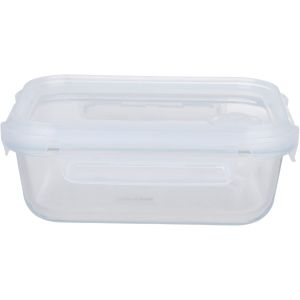 Neoflam Square Glass Food Keeper, Silicone Lid, 640 ml - Clear