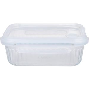 Neoflam Square Glass Food Keeper, Silicone Lid, 1 litre - Clear