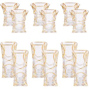 Snabel Glass Set, 12 Pieces - Clear Gold