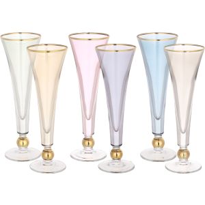 Snabel Glass Juice Glasses Set, 6 Pieces, 240 ml - Multicolor