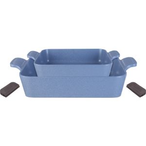 Master Granite Oven Dish Set, 2 Pieces - Light Blue