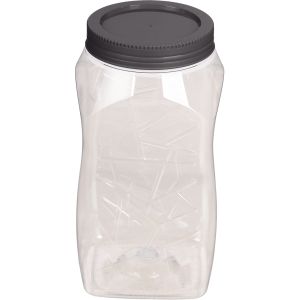 Max Plast Round Plastic Jar, 1.7 litres - Clear Grey