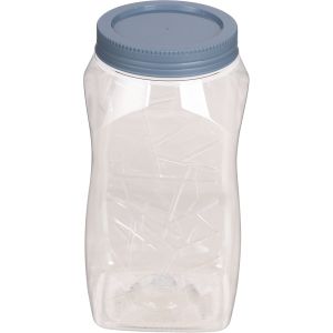 Max Plast Round Plastic Jar, 1.7 litres - Clear Light Grey