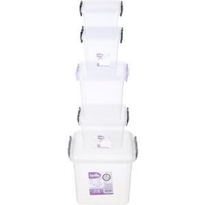 El Hoda Plastic Storage Box Set, 5 Pieces - Clear