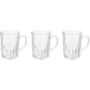 Galaxy Glass Glass Mug Set, 3 Pieces, 250 ml - Clear