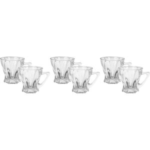 Blink Max Glass Mug Set, 6 Pieces, 190 ml - Clear