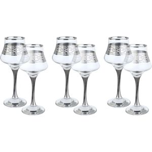 Bohemia Glasses Set, 6 Pieces, 240 ml - Silver Clear