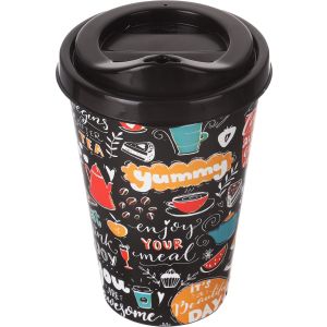 Lamsa Plast Plastic Water Cup with Squeeze Cap, 400 ml - Multicolor