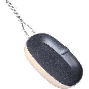 Vision Granite Grill Pan, 28 cm, Stainless Steel Handle - Beige