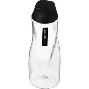 Lock & Lock Plastic Water Bottle with Lid, 560 ml - Clear Black