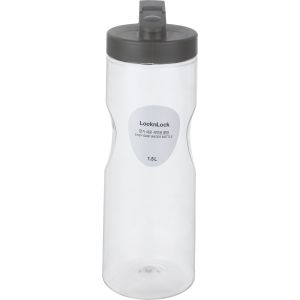 Lock&Lock Plastic Water Bottle, 1.5 Litres - Clear Dark Grey