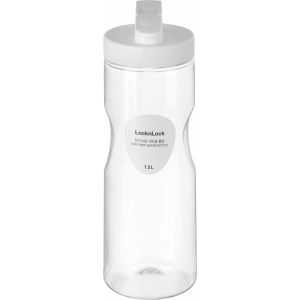 LocknLock Plastic Water Bottle, 1.5 Litres - Clear White