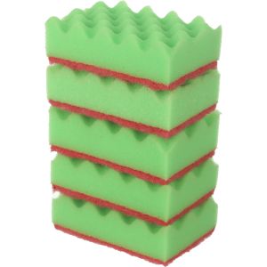 York Cleaning Sponge Set, 5 Pieces, 17x10 cm - Green Fuchsia