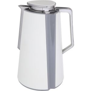Elandalos Plastic Thermos Flask with Glass Core, Plastic Lid, 850 ml - White