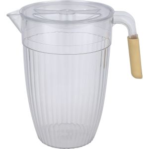Acrylic Flask with lid, Silicone Coated Handle, 1.7 litre - Clear
