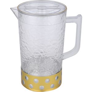 Acrylic Flask with lid, handle, 1.5 litre - Clear Gold