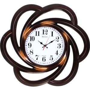 Plastic Wall Clock, 55 cm - Dark Brown White