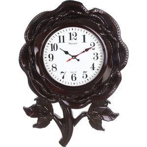 Plastic Wall Clock, 50 cm - Dark Brown White