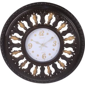 Round Plastic Wall Clock, 50 cm - Brown Gold