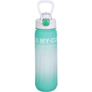 Plastic Sport Water Bottle, with Straw, 800 ml - Green White