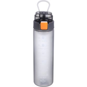 Plastic Sport Water Bottle, with Straw, 800 ml - Grey