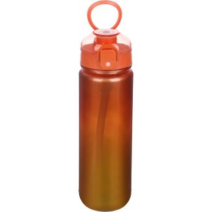 Plastic Sport Water Bottle, with Straw, 800 ml - Orange