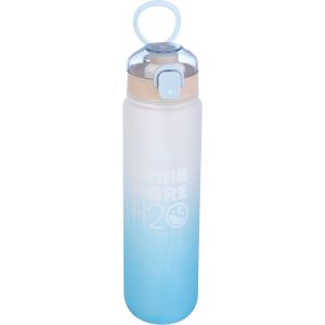 Plastic Sport Water Bottle, with Straw, 1 litre - Multicolor