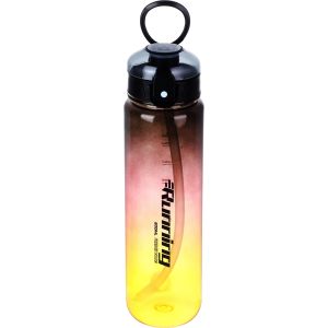 Plastic Sport Water Bottle, with Straw, 1 Liter - Multicolor
