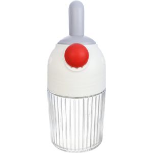 Glass Sugar Bowl with Plastic Lid, in addition a spoon, 250 ml - Clear Off White