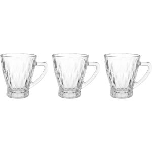 Galaxy Glass Tea Mug Set, 3 Pieces, 250 ml - Clear