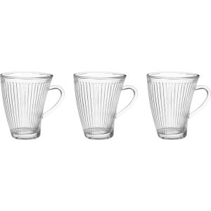 Galaxy Glass Tea Mug Set, 3 Pieces, 210 ml - Clear