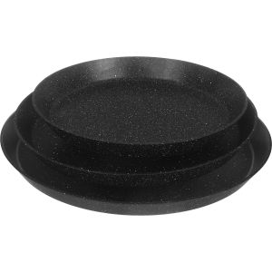 Vision Granite Pizza Tray Set, 3 Pieces - Black
