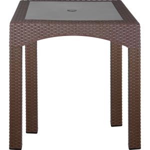 ترابيزة بلاستيك مربعه سفير، 70×70×74 سم - بني