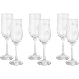 First One Glass Juice Glasses Set, 6 Pieces, 200 ml - Clear